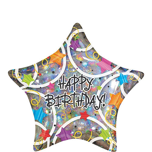 Holographic Happy Birthday Deluxe Balloon Bouquet, 12pc Image #7