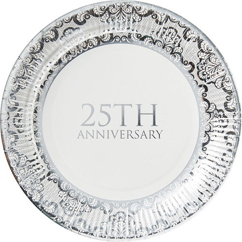 Nav Item for Silver 25th Anniversary Tableware Kit for 8 Guests Image #2