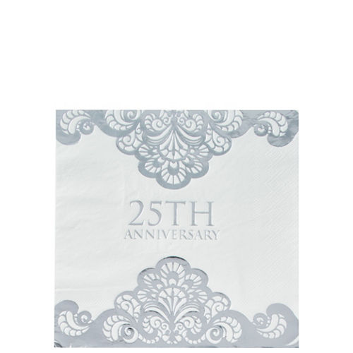 Silver 25th Anniversary Tableware Kit for 8 Guests Image #3