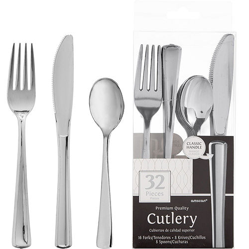 Nav Item for Silver 25th Anniversary Tableware Kit for 8 Guests Image #5