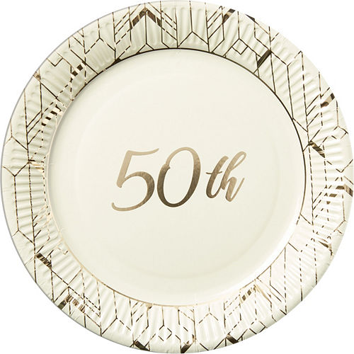 Nav Item for Gold 50th Anniversary Tableware Kit for 8 Guests Image #2