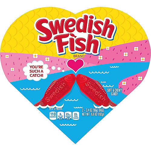 Nav Item for Valentine's Day Swedish Fish Heart-Shaped Box, 6.8oz, 2pc Image #1