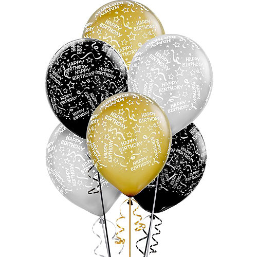 Nav Item for Black, Silver & Gold Sparkling Celebration Yard Decorating Kit Image #2