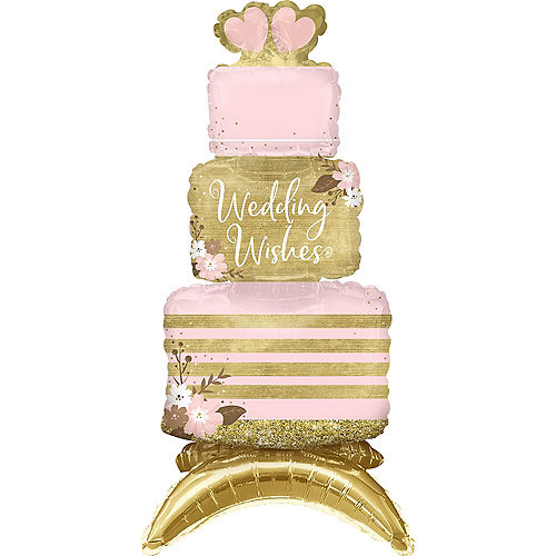 Air-Filled Sitting Wedding Cake Balloon, 18in Image #1