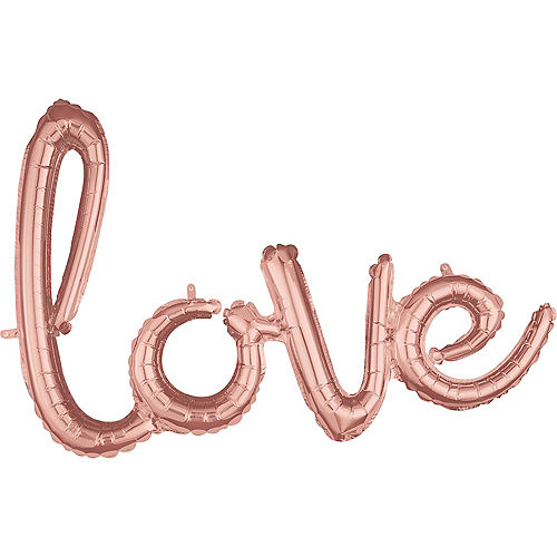 Nav Item for Air-Filled Rose Gold Love Cursive Letter Foil Balloon Banner, 31in x 21in Image #1