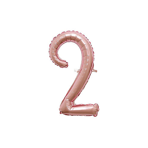 Nav Item for Air-Filled Rose Gold Cursive Number (2) Foil Balloon, 11in x 18in Image #1