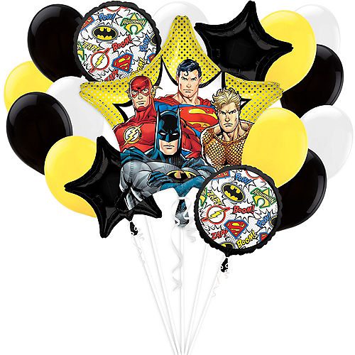 Nav Item for Justice League Balloon Bouquet, 17pc - DC Comics Image #1