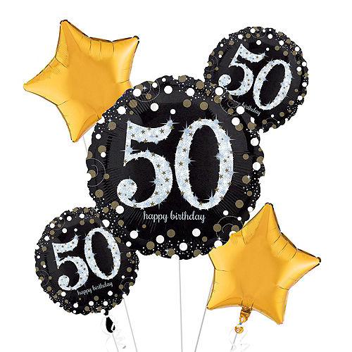 Nav Item for Sparkling Celebration 50th Birthday Balloon Bouquet, 17pc Image #2