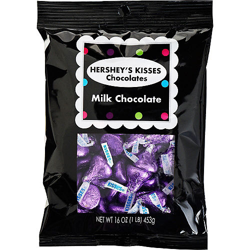 Nav Item for Purple Milk Chocolate Hershey's Kisses, 16oz Image #1