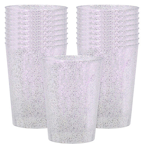 Nav Item for Glitter Silver Plastic Cups, 10oz, 20ct Image #1