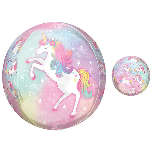 Enchanted Unicorn Plastic Balloon, 15in x 16in - See Thru Orbz Image #1