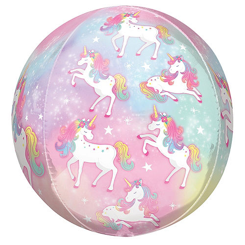 Enchanted Unicorn Plastic Balloon, 15in x 16in - See Thru Orbz Image #2