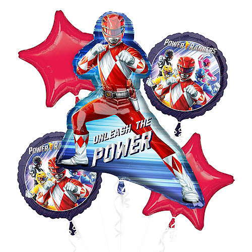 Power Rangers Unleashed Foil Balloon Bouquet, 5pc Image #1