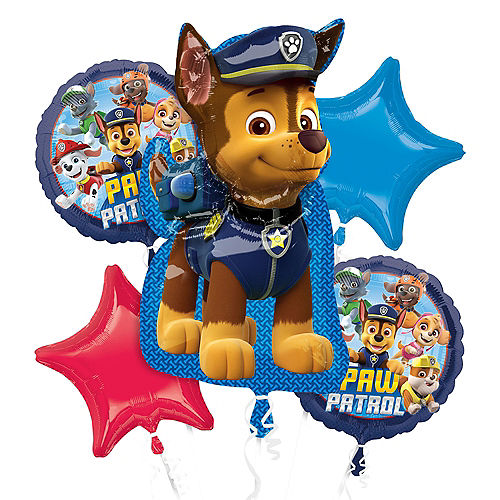 Chase PAW Patrol Foil Balloon Bouquet, 5pc Image #1