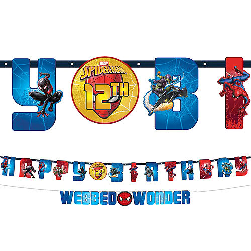 Spider-Man Webbed Wonder Add an Age Birthday Banner Set, 2pc Image #1