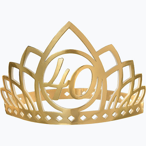 Nav Item for Metallic Golden Age 40th Birthday Foam Crown Image #1