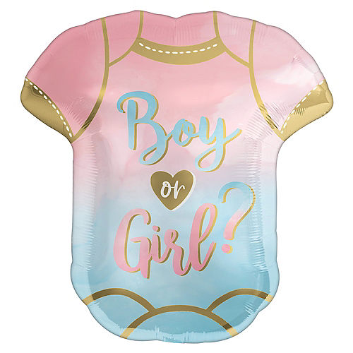 Nav Item for The Big Reveal Boy or Girl Bodysuit Foil Balloon, 22in x 24in Image #1