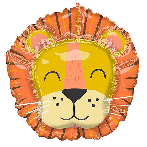 Nav Item for Lion Foil Balloon, 28in x 27in - Get Wild Image #1