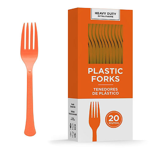 Nav Item for Orange Heavy-Duty Plastic Forks, 20ct Image #1