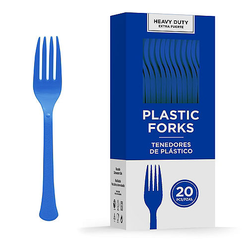 Royal Blue Heavy-Duty Plastic Forks, 20ct Image #1