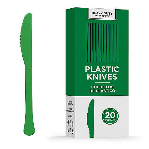 Nav Item for Festive Green Heavy-Duty Plastic Knives, 20ct Image #1