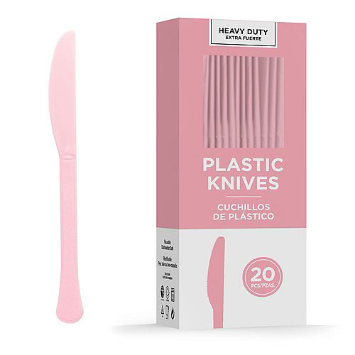 Pink Heavy-Duty Plastic Knives, 20ct Image #1