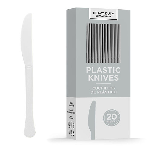 Silver Heavy-Duty Plastic Knives, 20ct Image #1
