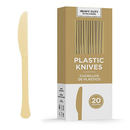 Nav Item for Gold Heavy-Duty Plastic Knives, 20ct Image #1