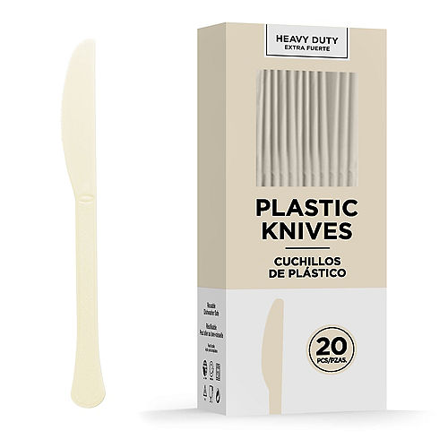 Nav Item for Vanilla Cream Heavy-Duty Plastic Knives, 20ct Image #1