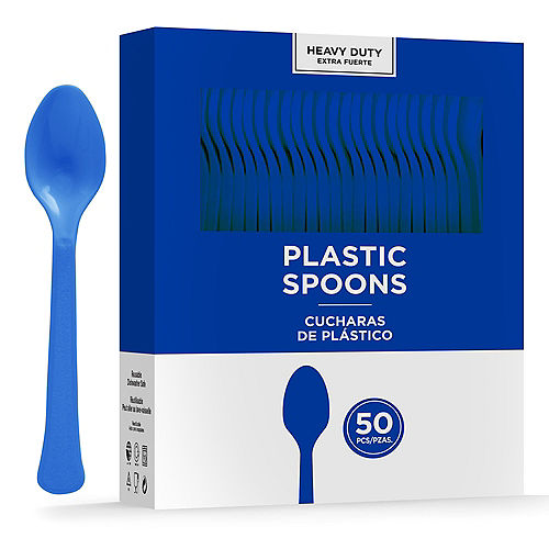 Nav Item for Royal Blue Heavy-Duty Plastic Spoons, 50ct Image #1