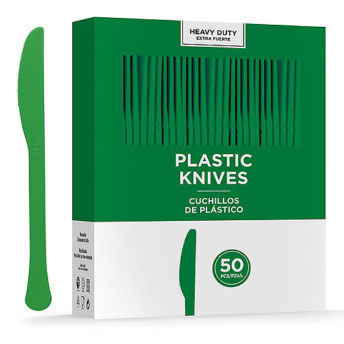 Nav Item for Festive Green Heavy-Duty Plastic Knives, 50ct Image #1