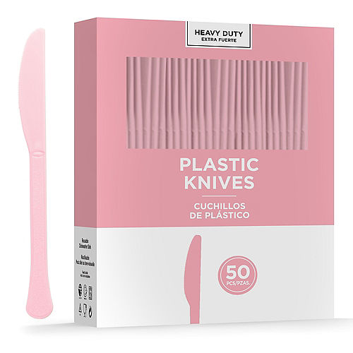 Nav Item for Pink Heavy-Duty Plastic Knives, 50ct Image #1