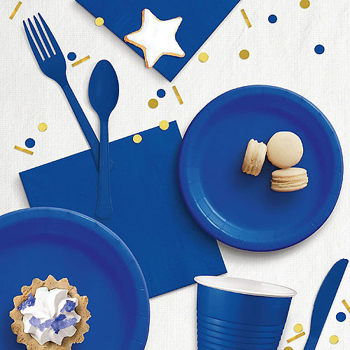 Royal Blue Heavy-Duty Plastic Cutlery Set for 20 Guests, 80ct Image #3