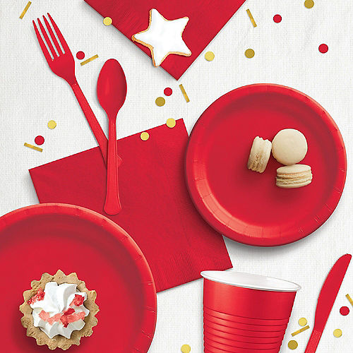 Nav Item for Red Heavy-Duty Plastic Cutlery Set for 20 Guests, 80ct Image #3