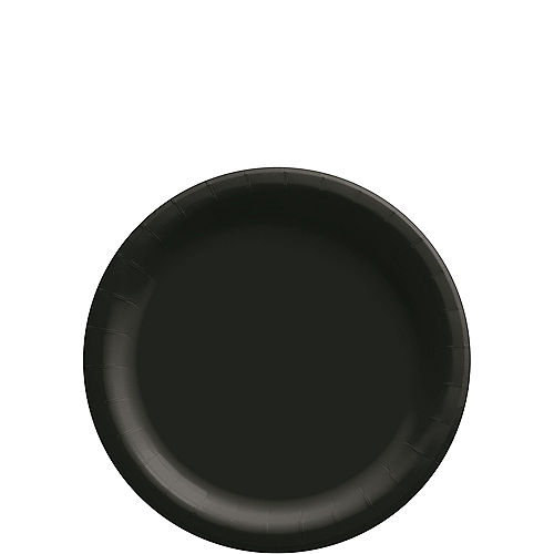 Black Extra Sturdy Paper Dessert Plates, 6.75in, 50ct Image #1
