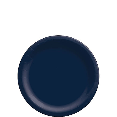 True Navy Blue Extra Sturdy Paper Dessert Plates, 6.75in, 50ct Image #1