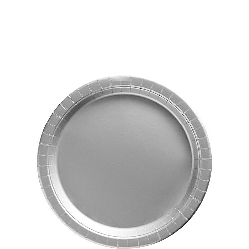 Silver Extra Sturdy Paper Dessert Plates, 6.75in, 20ct Image #1