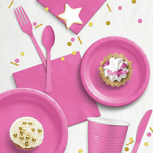 Nav Item for Bright Pink Paper Dinner Napkins, 7.5in, 40ct Image #3