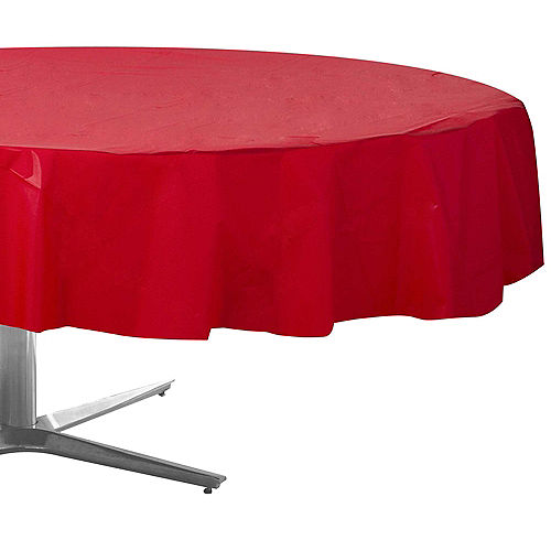 Round Plastic Table Cover 84in Party, Round Plastic Table Coverings