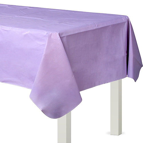 Lavender Flannel-Backed Vinyl Tablecloth, 54in x 108in Image #1