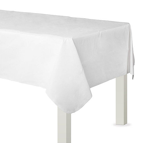 Nav Item for White Flannel-Backed Vinyl Tablecloth, 54in x 108in Image #1