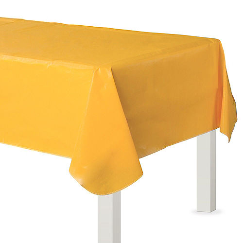 Yellow Flannel-Backed Vinyl Tablecloth, 54in x 108in Image #1