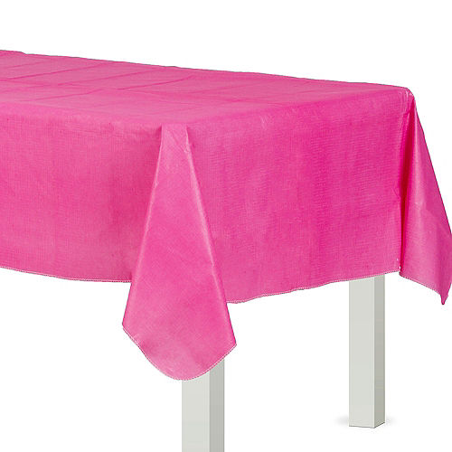 Nav Item for Bright Pink Flannel-Backed Vinyl Tablecloth, 54in x 108in Image #1