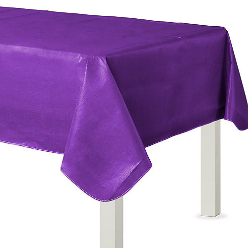 Purple Flannel-Backed Vinyl Tablecloth, 54in x 108in Image #1