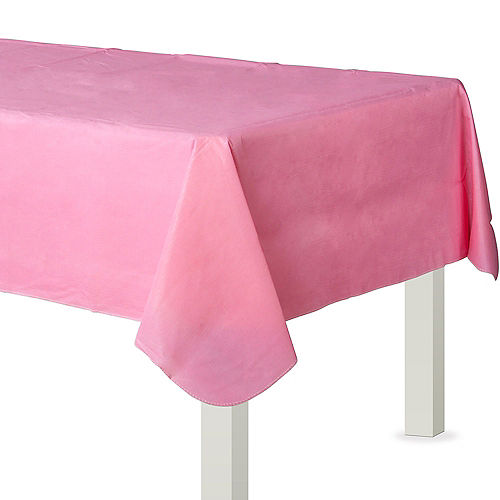 Pink Flannel-Backed Vinyl Tablecloth, 54in x 108in Image #1