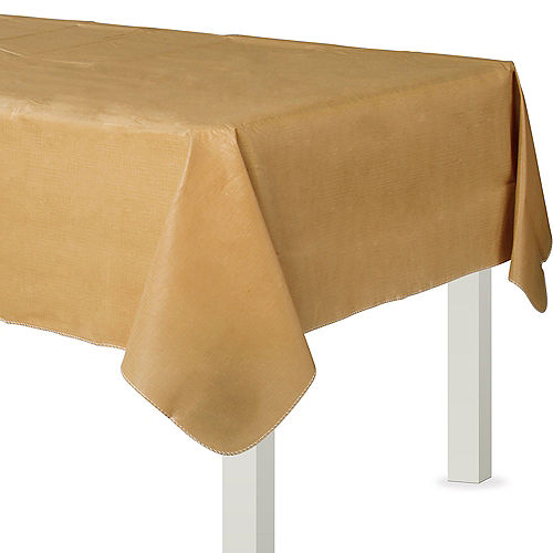 Nav Item for Gold Flannel-Backed Vinyl Tablecloth, 54in x 108in Image #1