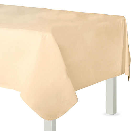 Vanilla Cream Flannel-Backed Vinyl Tablecloth, 54in x 108in Image #1
