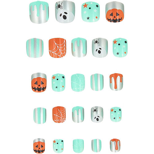 Nav Item for Mint Green Ghosts & Pumpkins Halloween Press-On Nails, 24ct Image #1