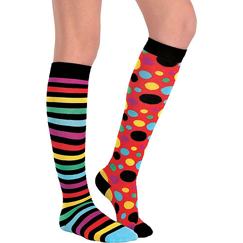 Mismatched Clown Knee-High Socks Image #1