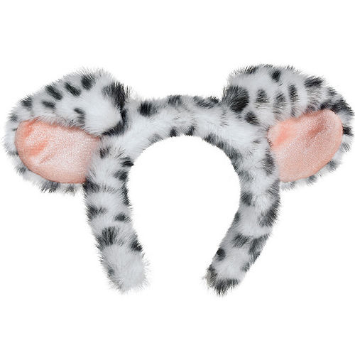 Nav Item for Black & White Furry Dog Ears Headband Image #1